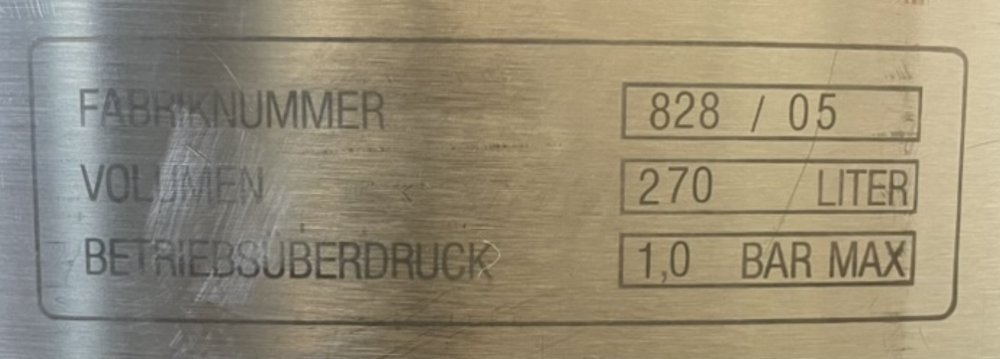 MÜLLER FD 200 Fût à couvercle en acier inoxydable 270 litres