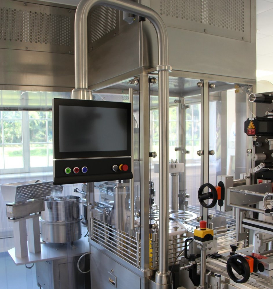 ZELLWAG Z-110 S Füll- und Verschließmaschine mit Etikettierer