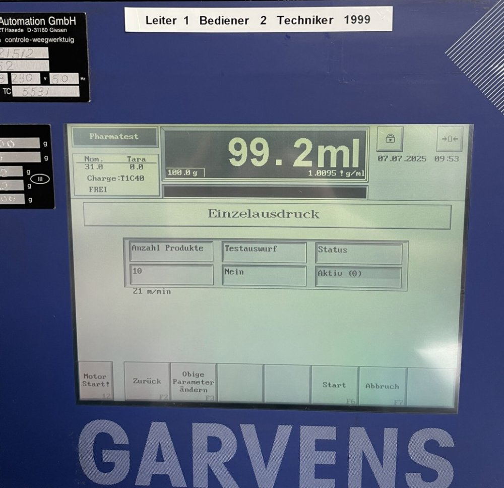 GARVENS S 2 Kontrollwaage bis 600 g / ml