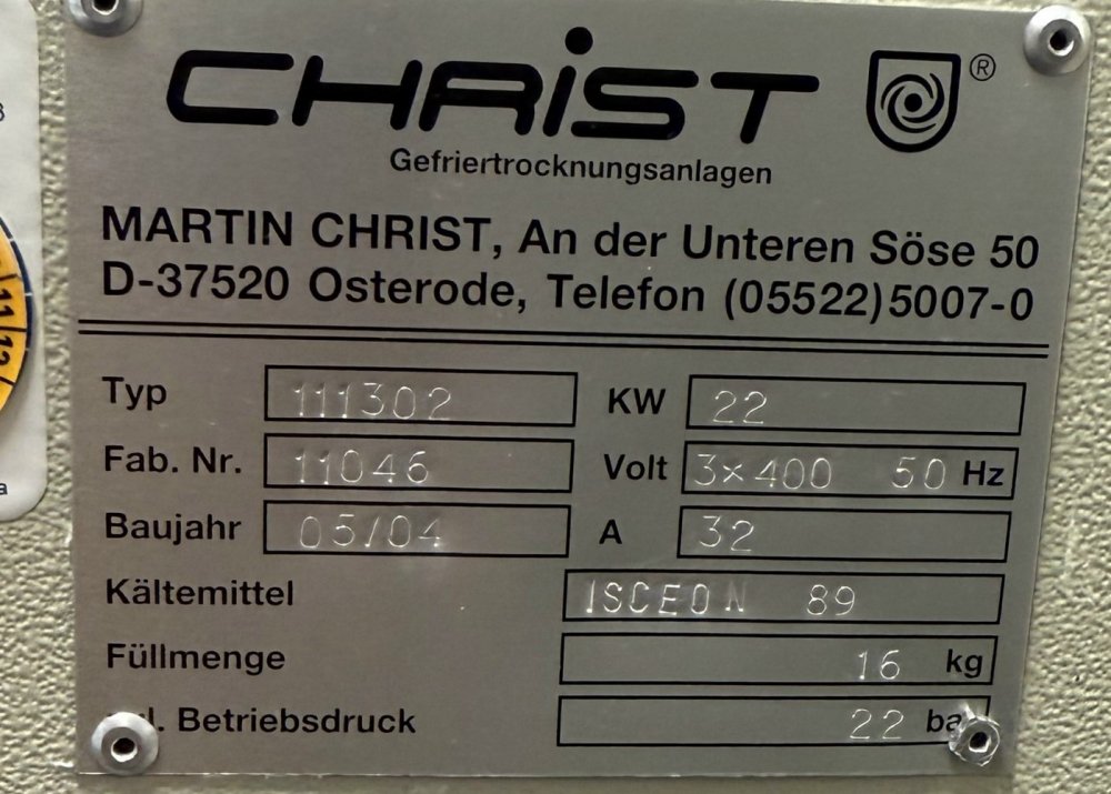 CHRIST EPSILON 2-12 D Gefriertrocknungsanlage